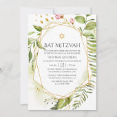 幾何学クリスタル グリーン Bat Mitzvah 招待状 (正面)