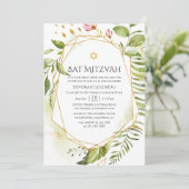 幾何学クリスタル グリーン Bat Mitzvah 招待状 (スタンド正面)