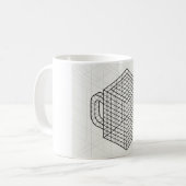 幾何学コーヒーマグ 等尺性グリッドアート コーヒーマグカップ (正面左)