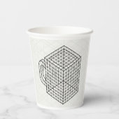 幾何学コーヒーマグ 等尺性グリッドアート 紙コップ (裏面)