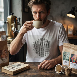 幾何学コーヒーマグ 等尺性グリッドアート  Tシャツ