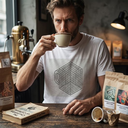 幾何学コーヒーマグ 等尺性グリッドアート Tシャツ
