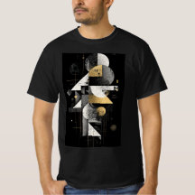 幾何学ゴールドアブストラクトTシャツ