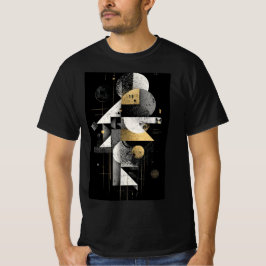 幾何学ゴールドアブストラクトTシャツ Tシャツ
