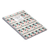 幾何学サンゴとミントパターン ノートブック (右側)