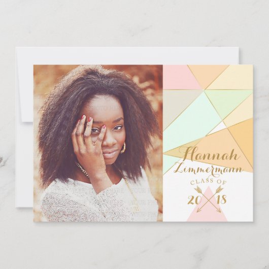 幾何学シニアフォト卒業 招待状 (正面)