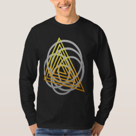 幾何学シルバー&ゴールドフュージョンTシャツ | モダンアブ Tシャツ