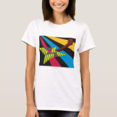 幾何学ストライプのバイブランギター Tシャツ (正面)