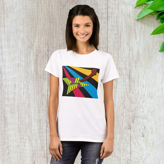 幾何学ストライプのバイブランギター Tシャツ