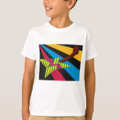 幾何学ストライプのバイブラントギター Tシャツ (正面)