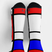 幾何学デザインインスパイアモンドリアンモダン芸術 ソックス (上部)