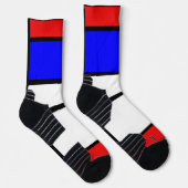 幾何学デザインインスパイアモンドリアンモダン芸術 ソックス (右)