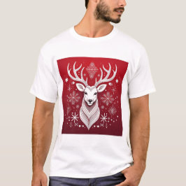 幾何学トナカイ クリスマス 北欧トナカイ Tシャツ