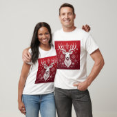 幾何学トナカイ クリスマス 北欧トナカイ Tシャツ (ユニセックス)