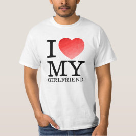 幾何学ハートの彼女大好きバレンタインギフト Tシャツ