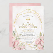 幾何学バラ第1聖餐式 招待状 (正面/裏面)