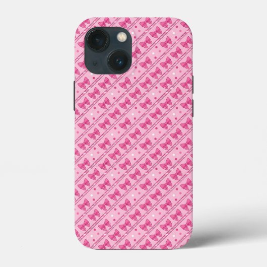 幾何学ピンクのリボン水玉ガーリー Case-Mate iPhoneケース (裏面)