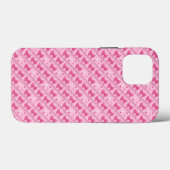 幾何学ピンクのリボン水玉ガーリー Case-Mate iPhoneケース (裏面 (横))