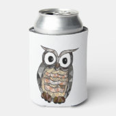 幾何学フクロウ 缶クーラー (缶正面)