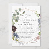 幾何学フローラファーストホーリーコミュニオン招待状 招待状 (正面)