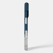 幾何学ブルー&ホワイトのジグザグ六角形スマホケース Case-Mate iPhoneケース (裏面 / 右)