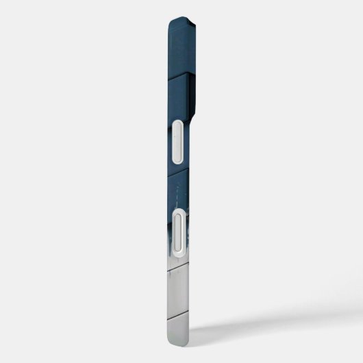 幾何学ブルー＆ホワイトのジグザグ六角形スマホケース Case-Mate iPhoneケース (裏面 / 右)