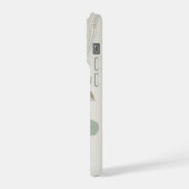 幾何学ボタニカル セージグリーン ベージュ アールデコ iPhoneケース (左側面)