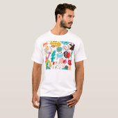 幾何学ポップアートブロック Tシャツ (正面フル)