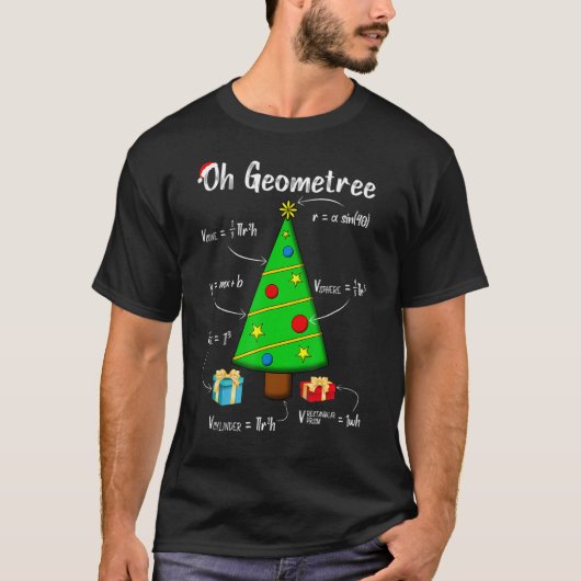 幾何学マス科学先生クリスマスOh Geome t Tシャツ (正面)