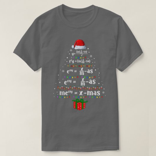 幾何学マス科学先生メリークリスマス Tシャツ (デザイン正面)