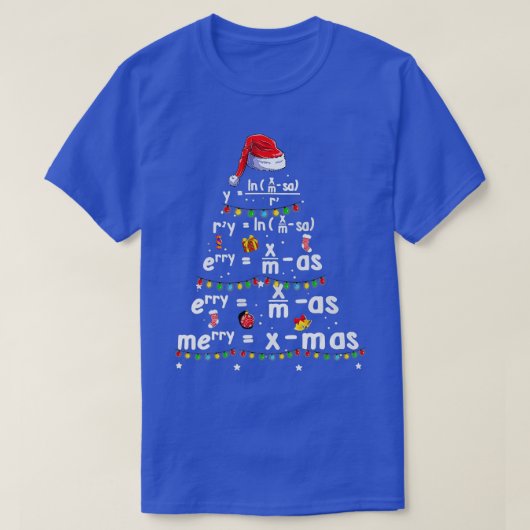 幾何学マス科学先生メリークリスマス Tシャツ (デザイン正面)