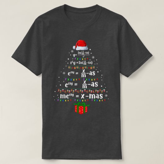 幾何学マス科学先生メリークリスマス Tシャツ (デザイン正面)