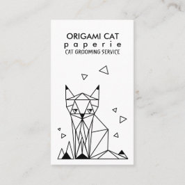 幾何学ミニマリスト折り紙 猫 名刺