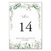 幾何学ミニマル結婚主義のユーカリ テーブルナンバー (裏面)