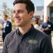 幾何学モスグリーンネームタグ – カスタマイズ可能 名札