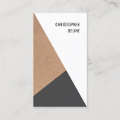 幾何学モダンクラフトペーパーグレーホワイトコンサルタント 名刺 (正面)