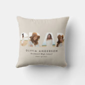 幾何学モダンタイポグラフィアーチの卒業 クッション (裏面)