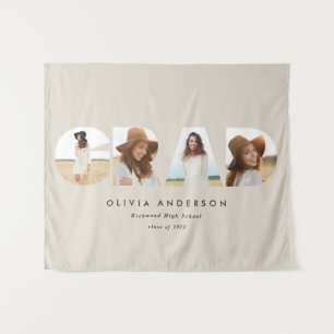 幾何学モダンタイポグラフィアーチの卒業 タペストリー