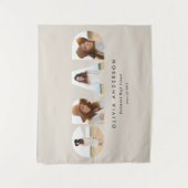 幾何学モダンタイポグラフィアーチの卒業 タペストリー (正面)