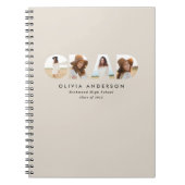 幾何学モダンタイポグラフィアーチの卒業 ノートブック (正面)