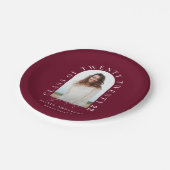 幾何学モダンタイポグラフィアーチの卒業  ペーパープレート (アングル)