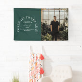 幾何学モダンタイポグラフィアーチの卒業  横断幕 (インサイチュ)