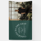 幾何学モダンタイポグラフィアーチの卒業  横断幕 (縦)