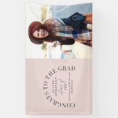 幾何学モダンタイポグラフィアーチの卒業  横断幕 (縦)