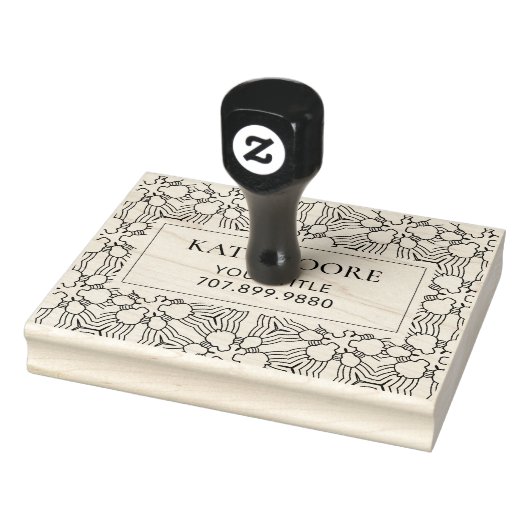 幾何学モダン模様モノグラム ラバースタンプ (スタンプ)