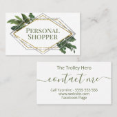 幾何学モダン的緑豊かな個人買い物客 名刺 (正面/裏面)