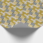 幾何学モダン的、レトロな北欧パターン ラッピングペーパー (角)