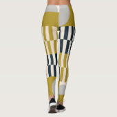 幾何学モダン的、レトロな北欧パターン レギンス (裏面)