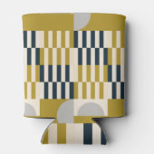 幾何学モダン的、レトロな北欧パターン 缶クーラー (裏面)