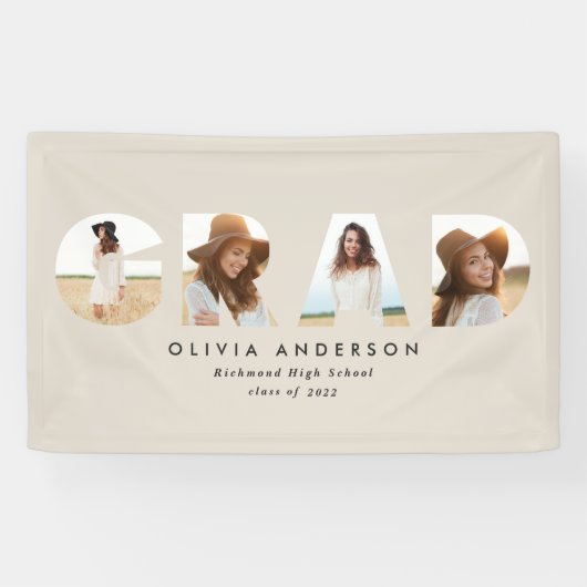 幾何学モダン黒写真数々のの卒業 横断幕 (横)